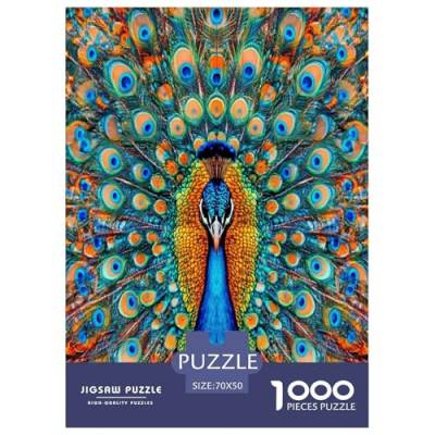 Pfauen Puzzles 1000 Teile Schwer Puzzle Spielzeug Lernspiel Impossible Herausforderungsspielzeug Für Erwachsene Und Kinder Ab 14 Jahren 70x50cm/1000pcs von ChengzeTCo